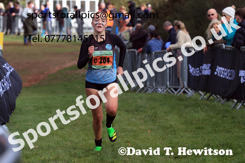 Junior Womens 2025 National Cross Country Relays, Berry Hill Park, Mansfield. Photo: David T. Hewitson/Sports for All Pics